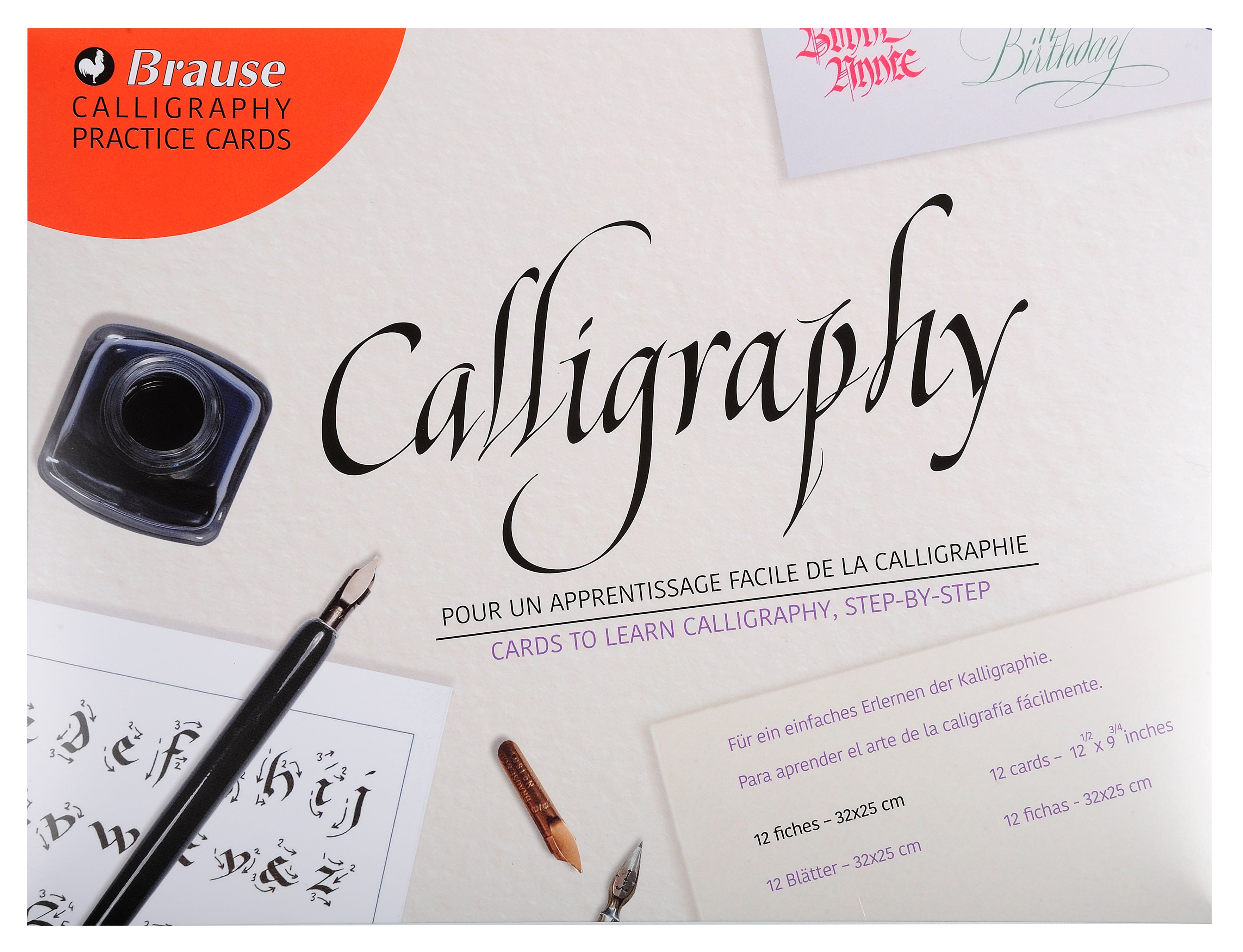 Brause Introduction to Calligraphy Lettering Practice Cards - 320 x 25 –  AARCAAI