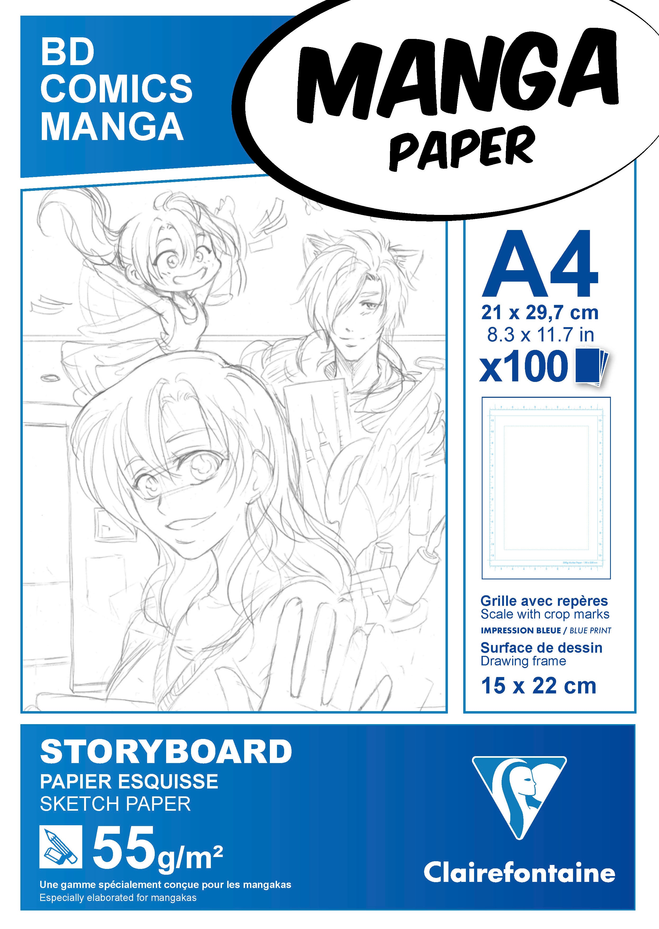 Clairefontaine Fine Art Manga Storyboard Pad 55g White Paper – AARCAAI