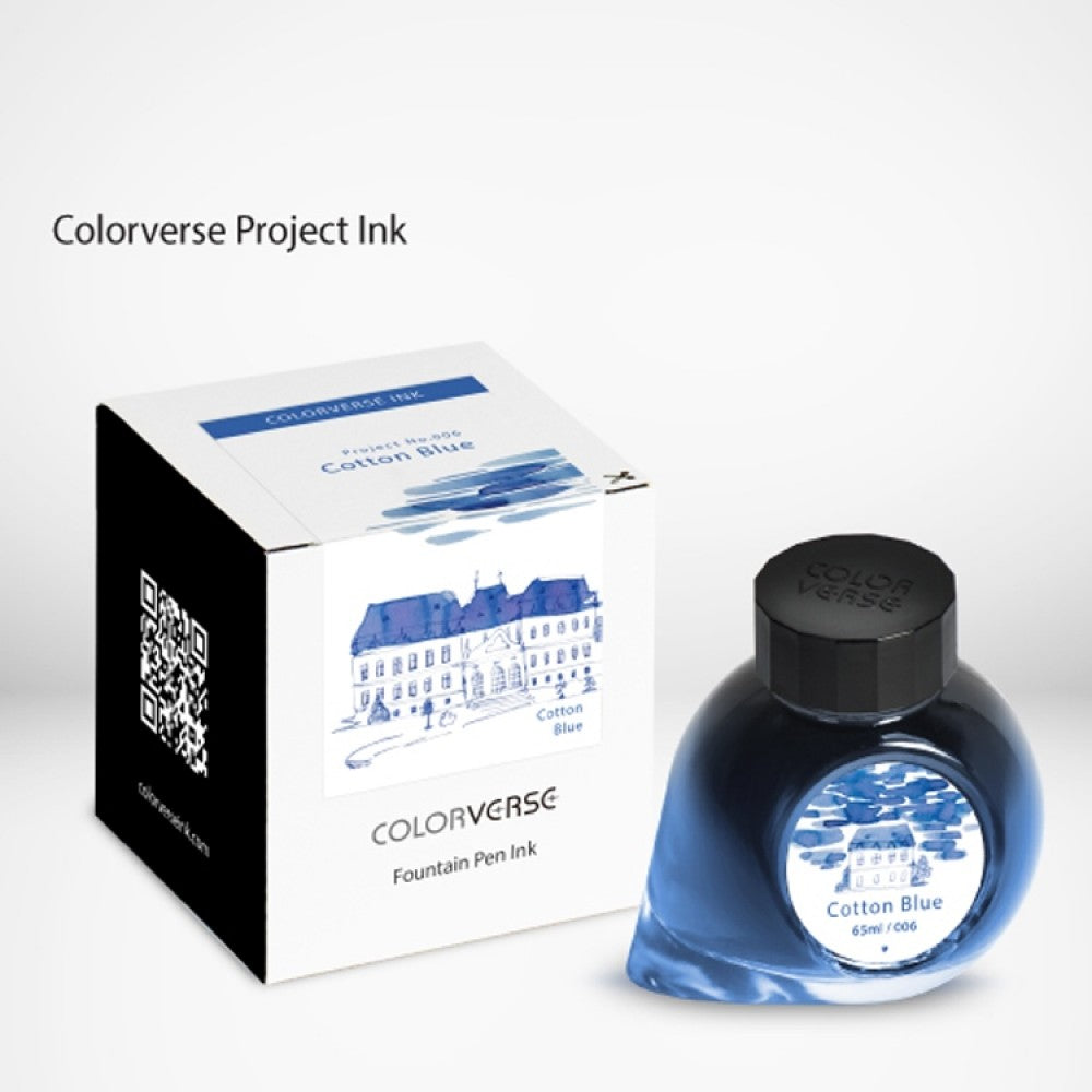 Colorverse | Project Series | Fountain Pen Ink | Cotton Blue | 65ml - Aarcaai