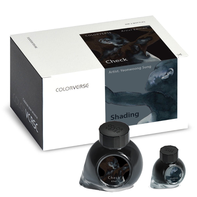 Colorverse | Blue | Fountain Pen Ink Bottled | The Artist Edition | Check &amp; Shading 65ml, 15ml Set