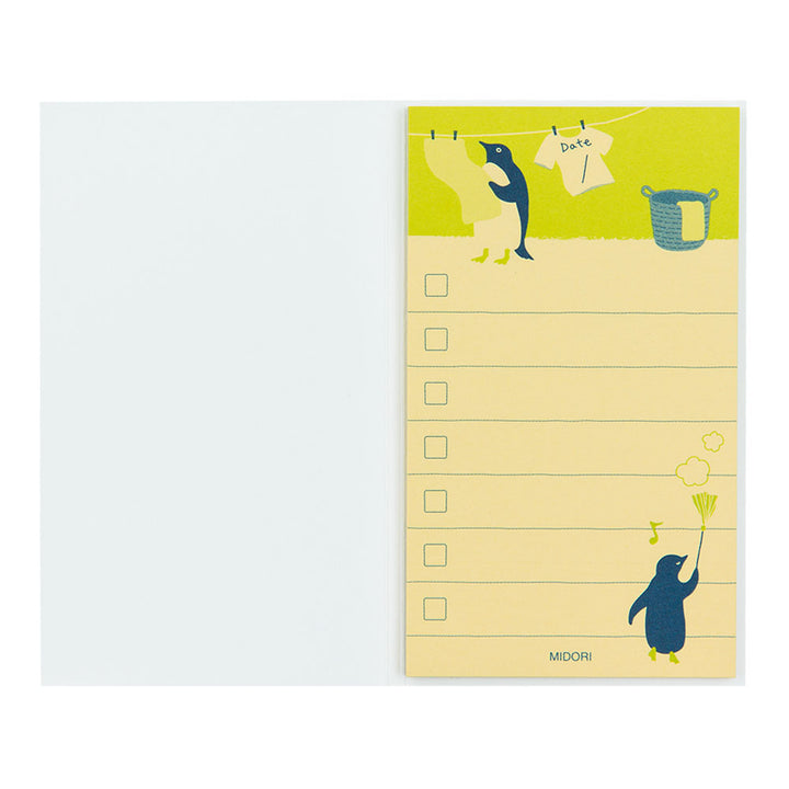 Midori Sticky Memo To Do List S - Penguin