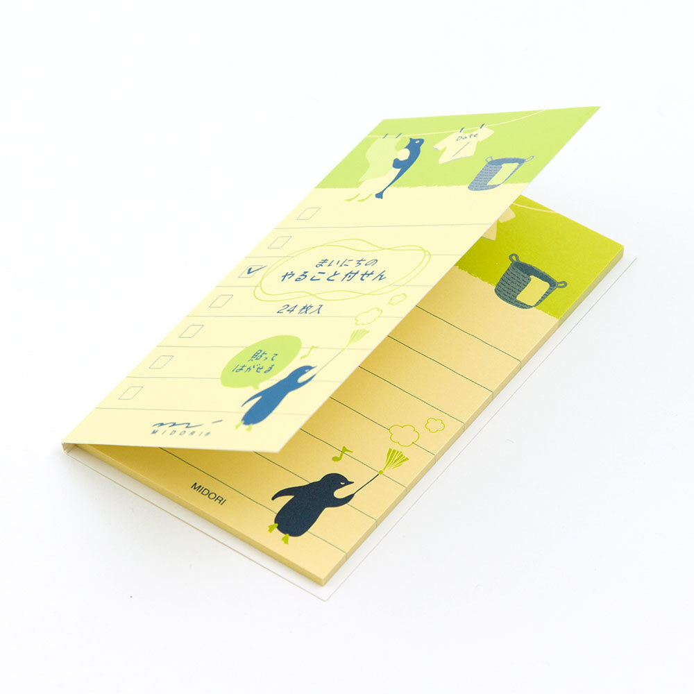 Midori Sticky Memo To Do List S - Penguin