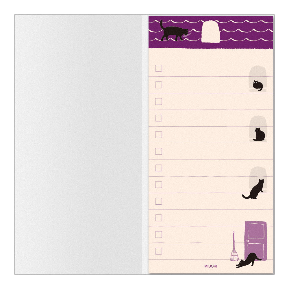 Midori Sticky Memo To Do List L - Cat