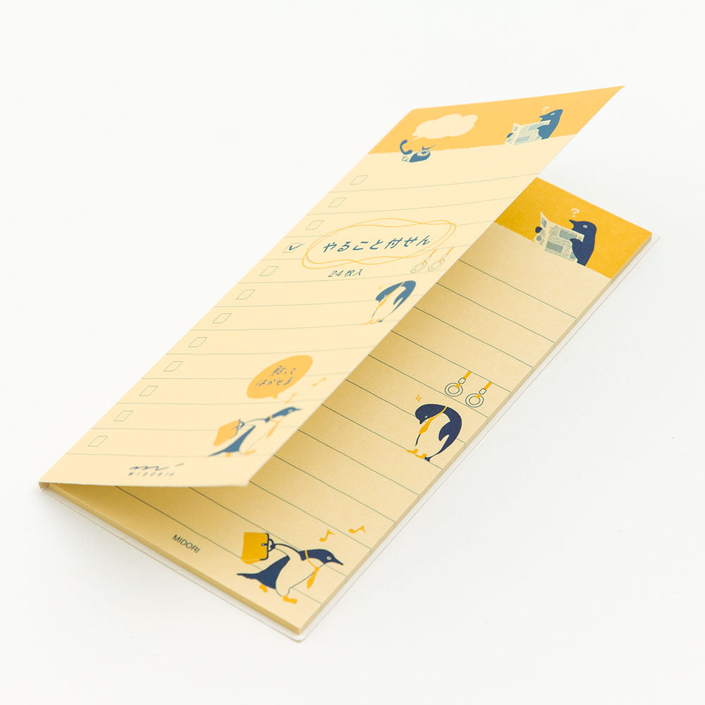 Midori Sticky Memo To Do List L - Penguin