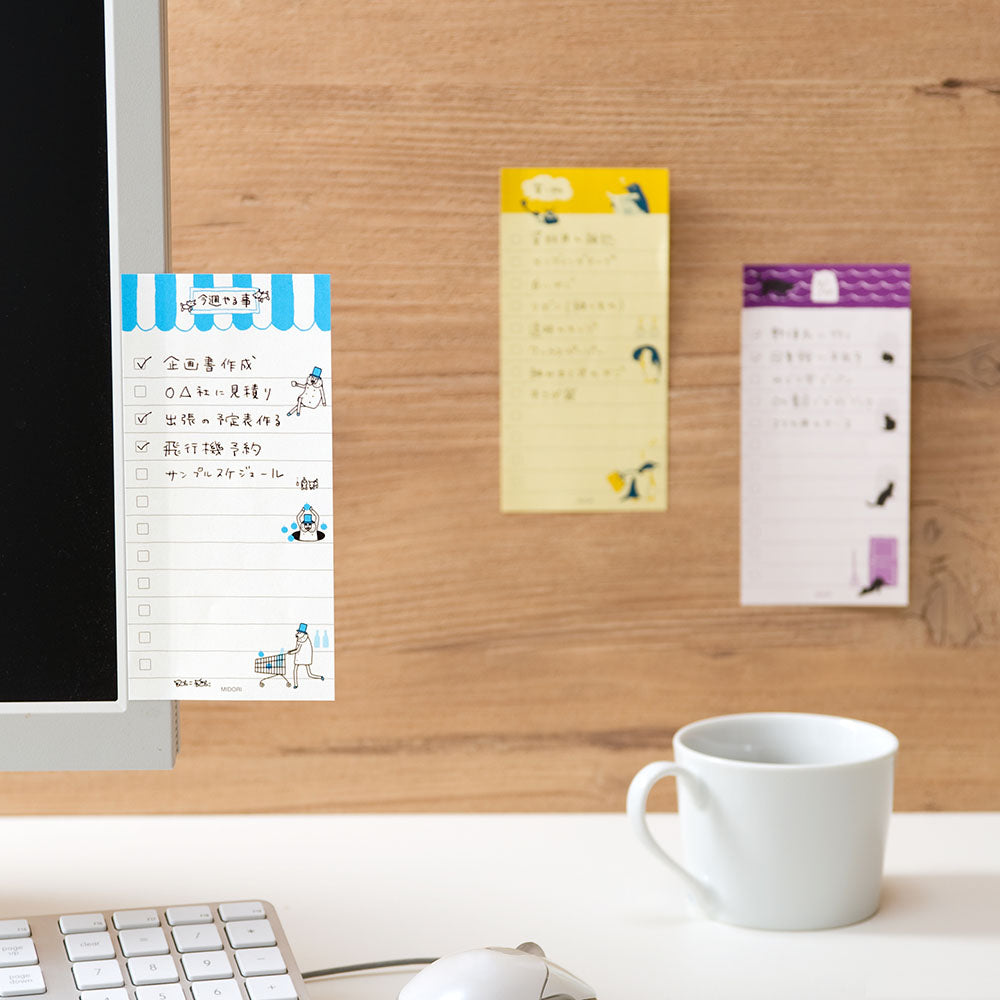 Midori Sticky Memo To Do List L - Penguin