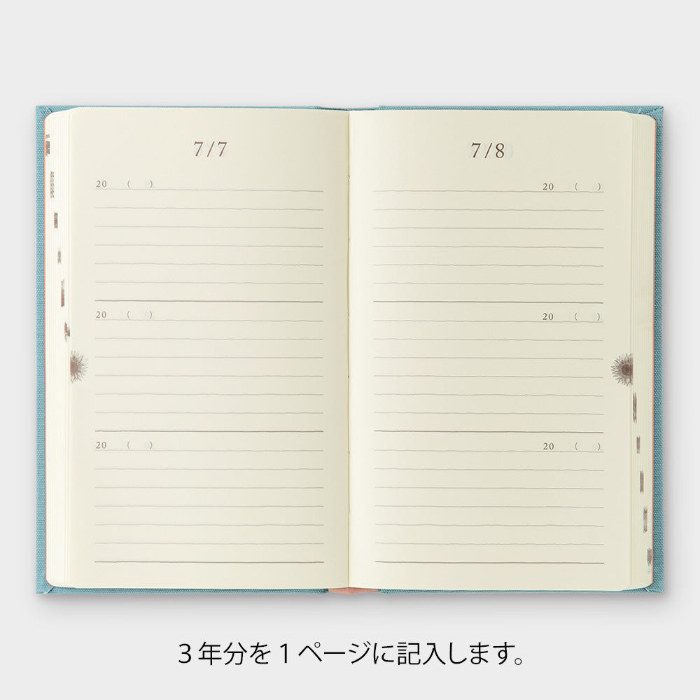 Midori 3 Year Diary Gate - Light Blue