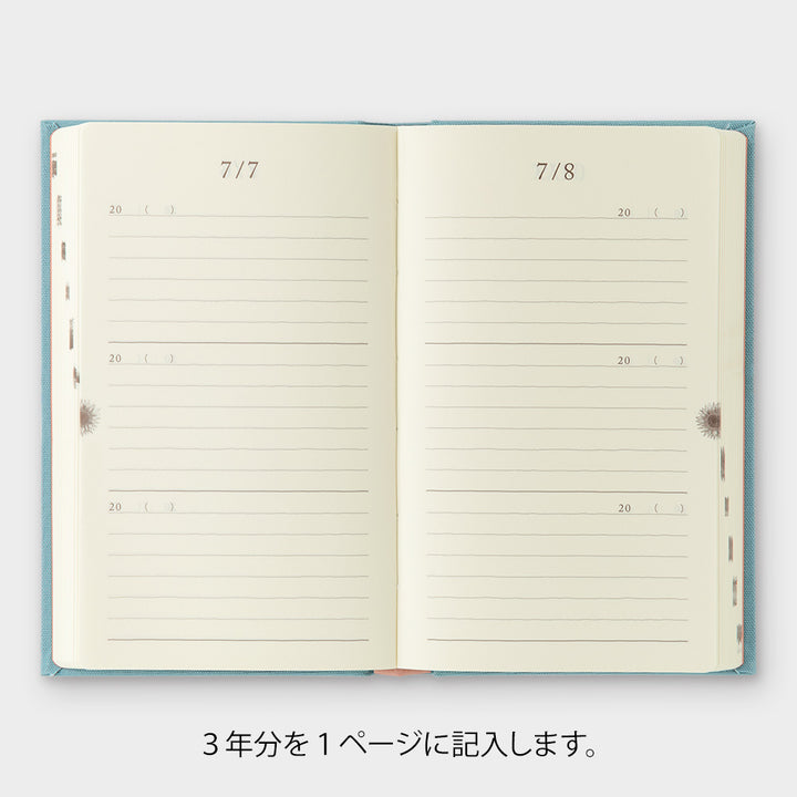 Midori 3 Year Diary Gate - Light Blue