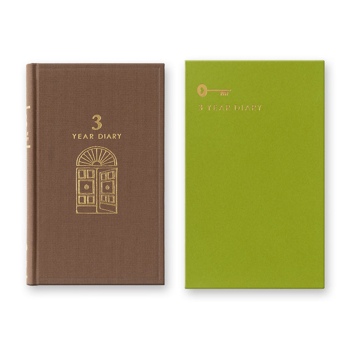 Midori 3 Year Diary Gate - Brown