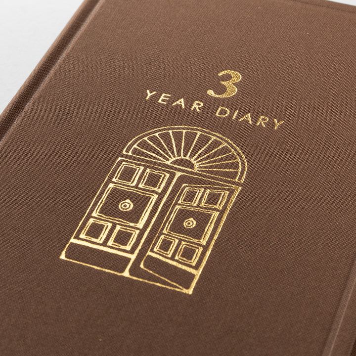 Midori 3 Year Diary Gate - Brown