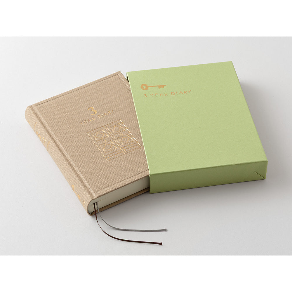 Midori 3 Year Diary Gate Mini - Beige