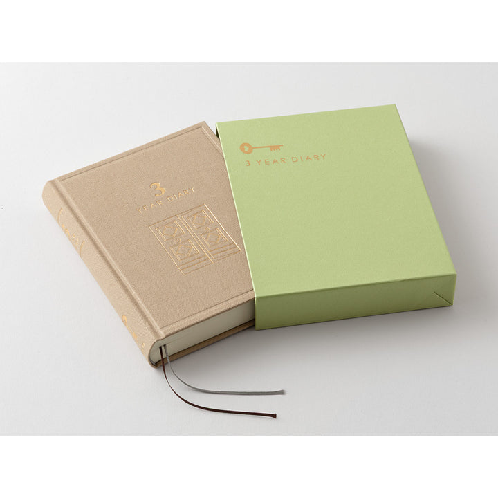Midori 3 Year Diary Gate Mini - Beige