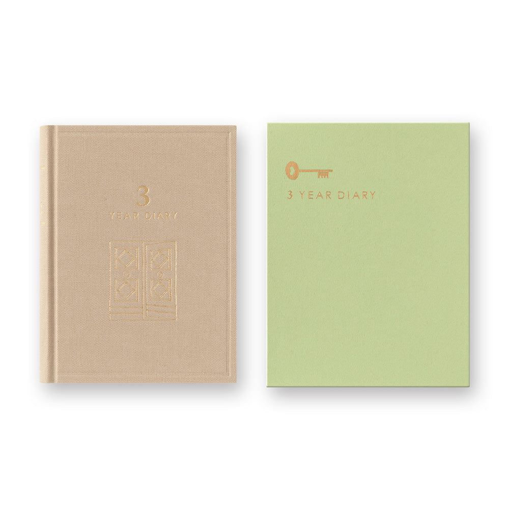 Midori 3 Year Diary Gate Mini - Beige