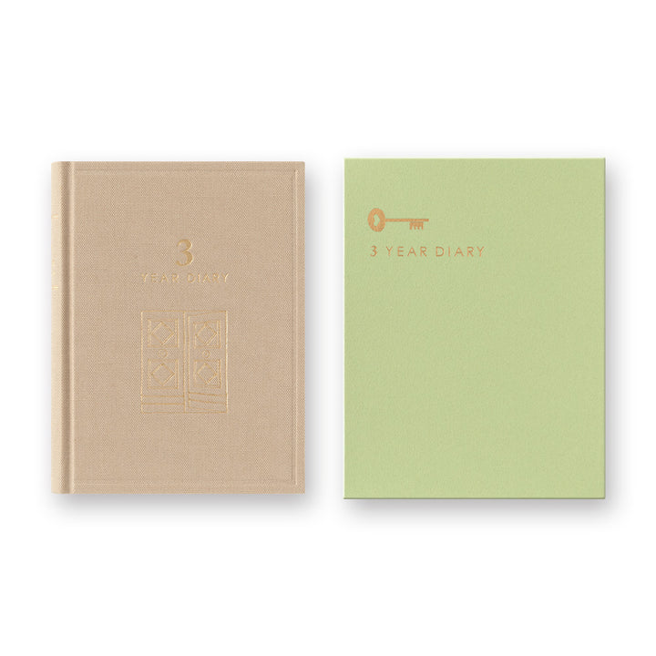 Midori 3 Year Diary Gate Mini - Beige