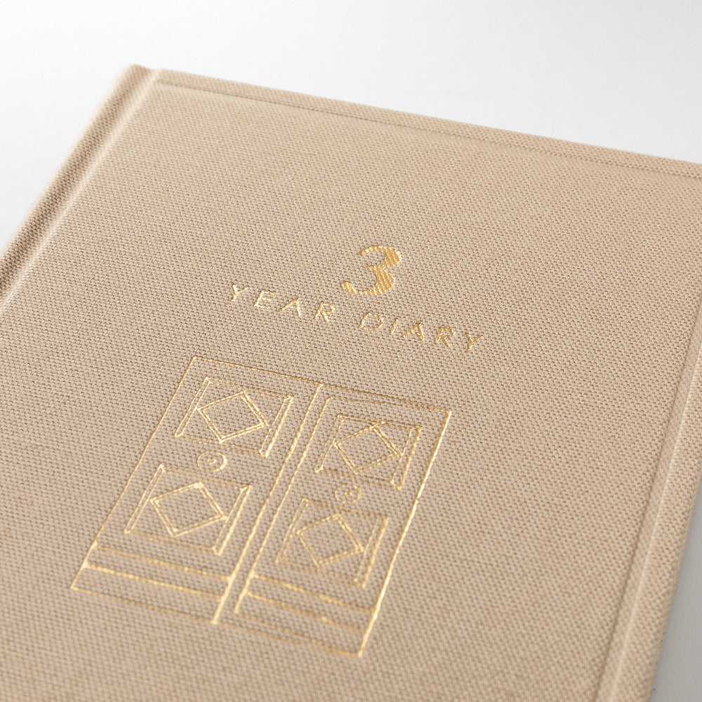 Midori 3 Year Diary Gate Mini - Beige