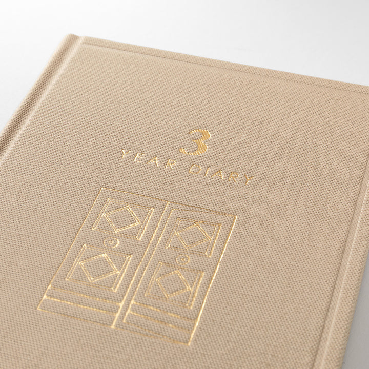 Midori 3 Year Diary Gate Mini - Beige