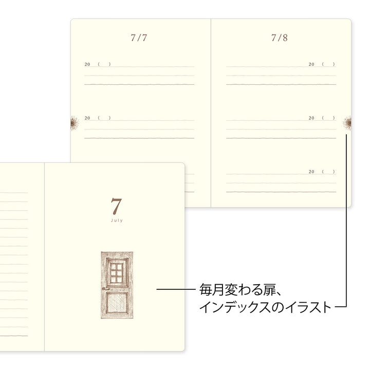 Midori 3 Year Diary Gate Mini - Blue Purple