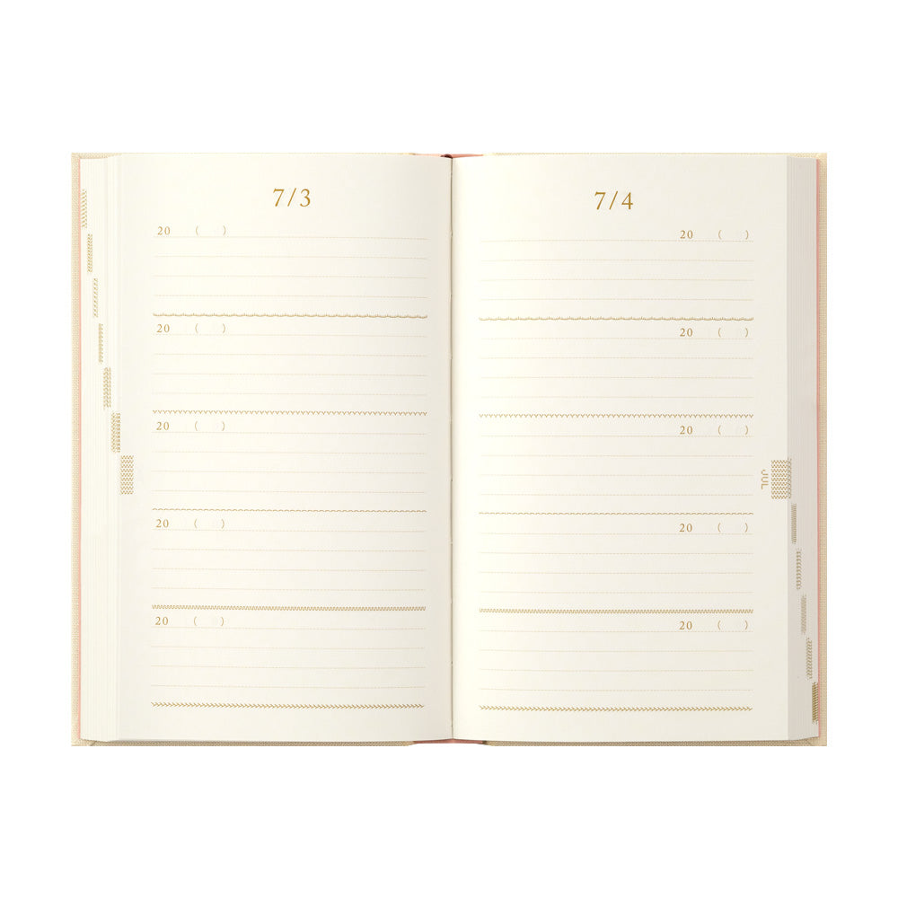 Midori 5-Year Diary Embroidery Flower Beige