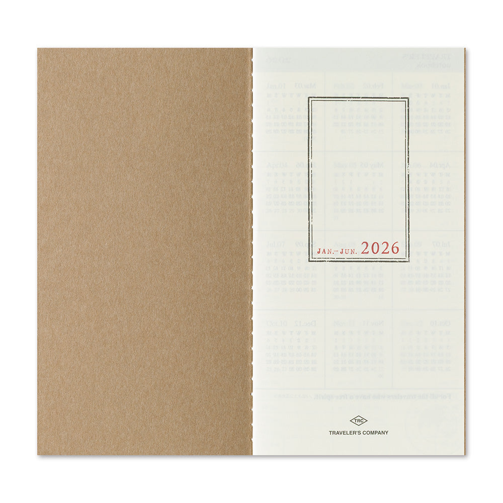 Traveler's Company Notebook Refill 2026 Weekly + Memo - A5-