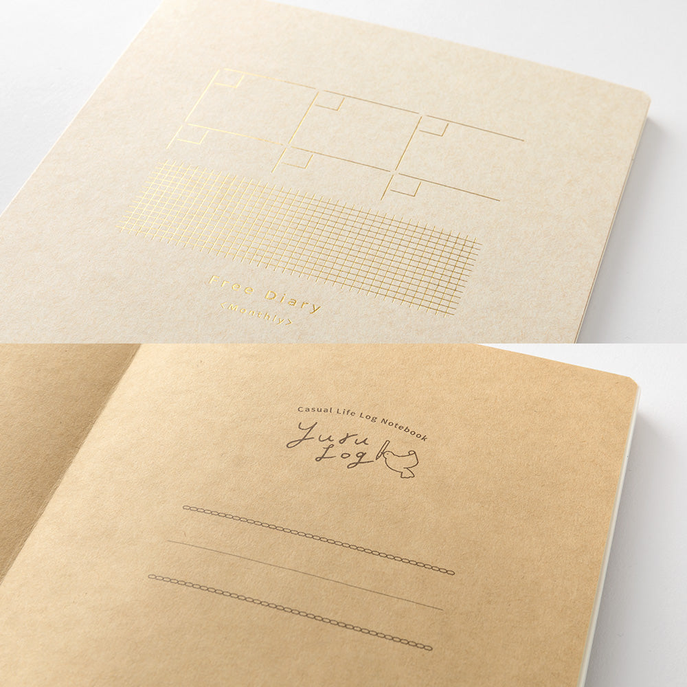 Midori Yuru Log Notebook B6 - Free Diary Monthly