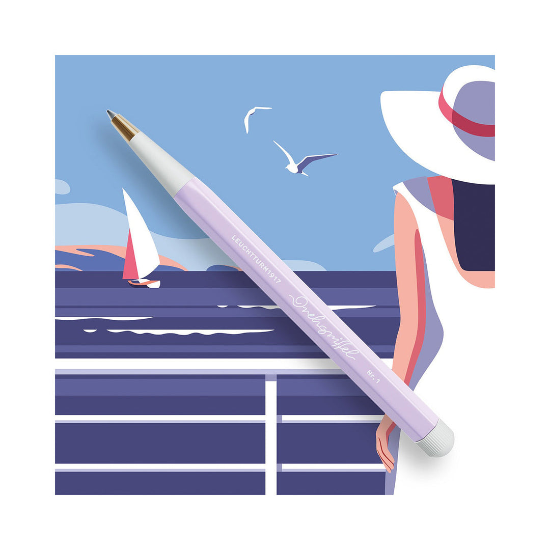 LEUCHTTURM1917 Ball Point Pen with Royal Blue Ink | Drehgriffel No. 1 | Lilac | Twist Mechanism