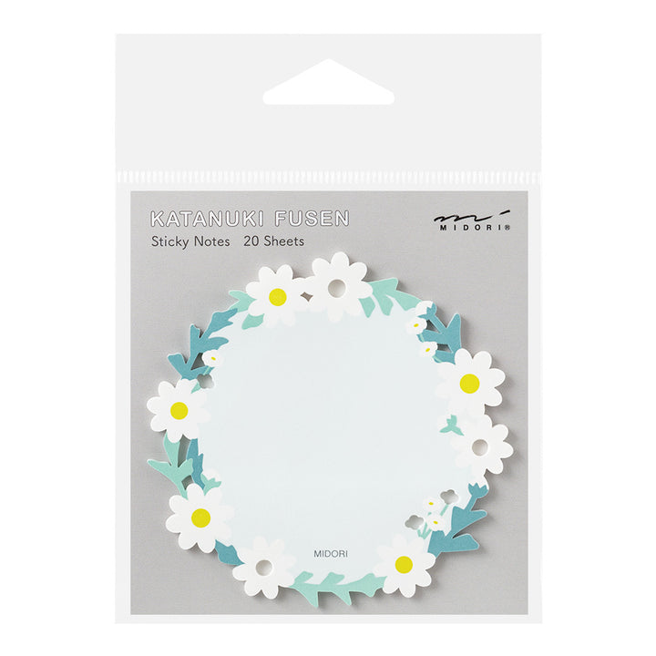 Midori Sticky Notes Die-Cutting Wreath White