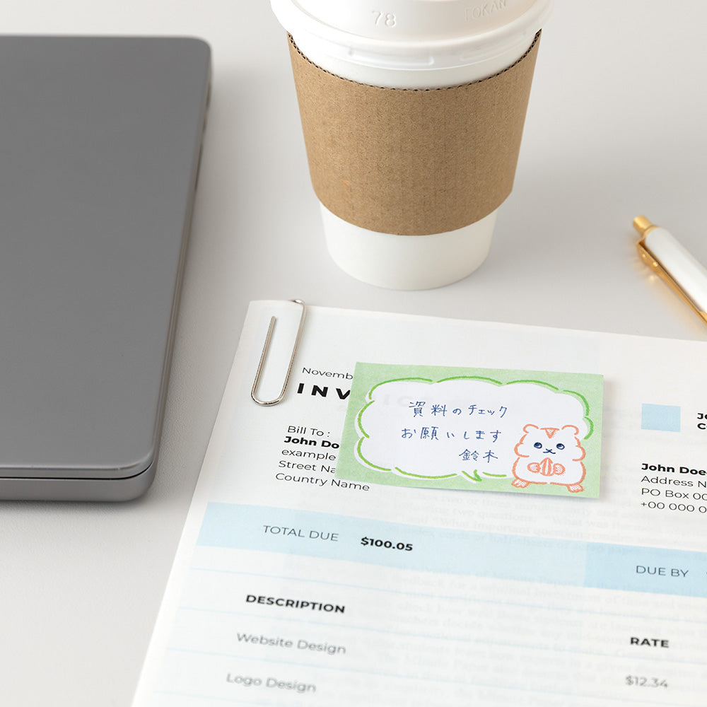 Midori Sticky Notes Drawing - Hamster