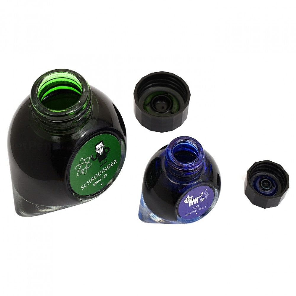Colorverse | Multiverse Series | Season 3 | Fountain Pen Ink | Schrodinger | Green | 65ml and 15ml | 2 Bottle Set - Aarcaai