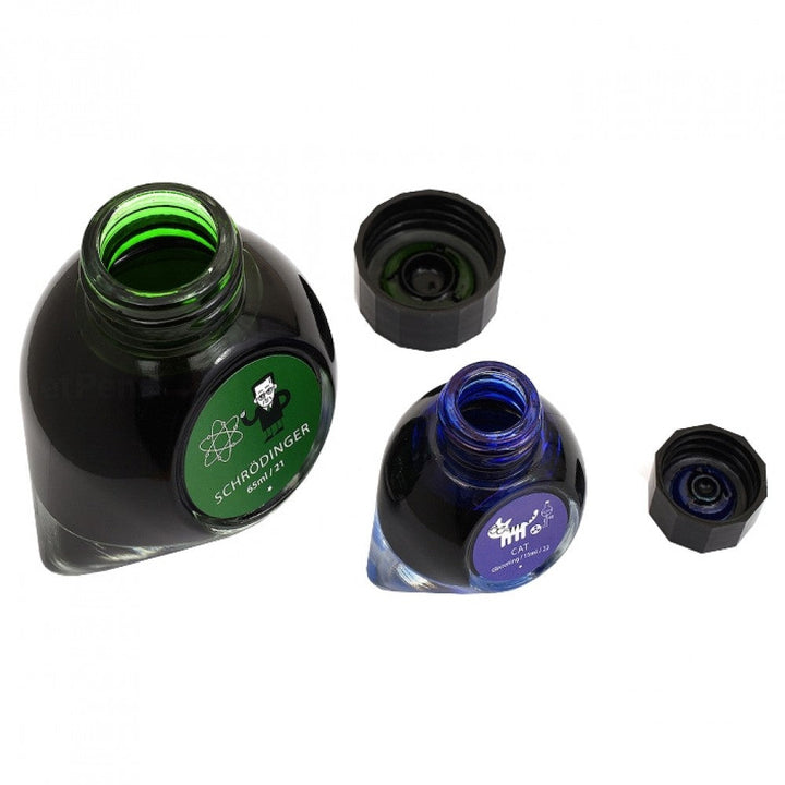 Colorverse | Multiverse Series | Season 3 | Fountain Pen Ink | Schrodinger | Green | 65ml and 15ml | 2 Bottle Set - Aarcaai