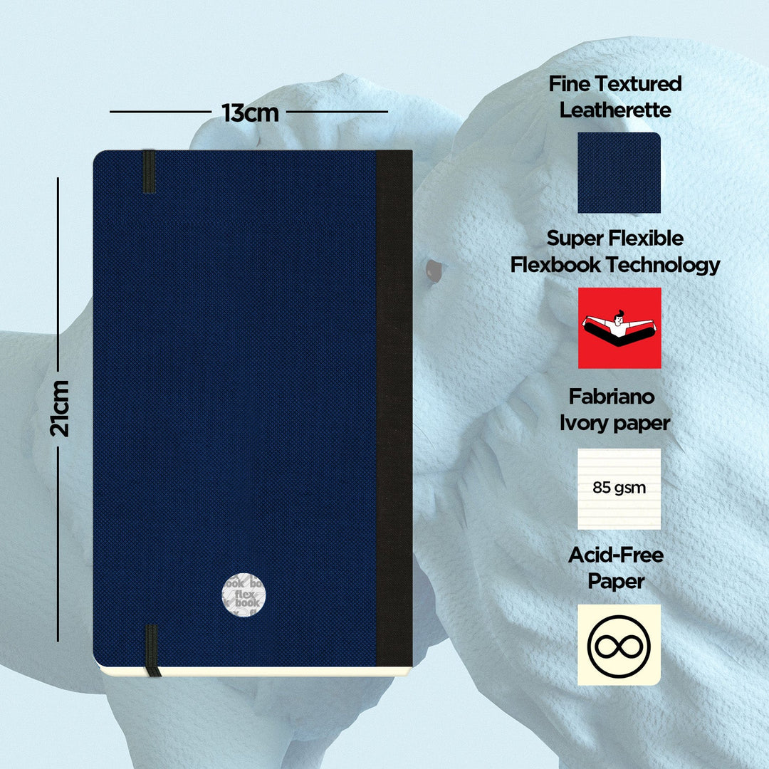 Flexbook | Ruled | Medium A5 Size Notebook | Royal Blue | Adventure Series