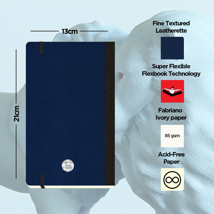 Flexbook | Ruled | Medium A5 Size Notebook | Royal Blue | Adventure Series