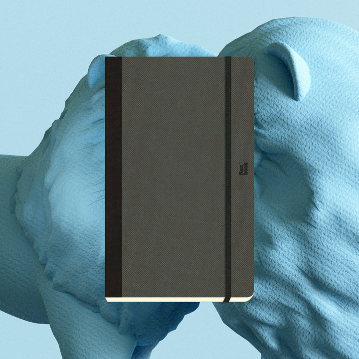 Flexbook | Dotted | Medium A5 Size Notebook | Off Black | Adventure Series