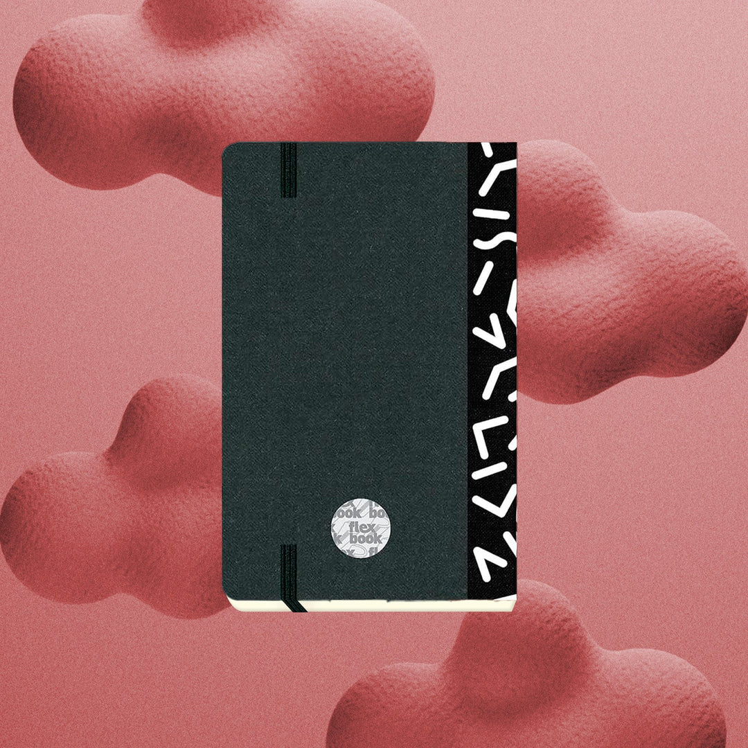 Flexbook | Ruled | Pocket A6 Size Notebook | Black | Visions &