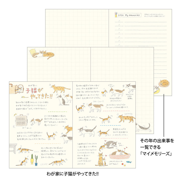 Midori Pocket Diary Cat 2026 - A6