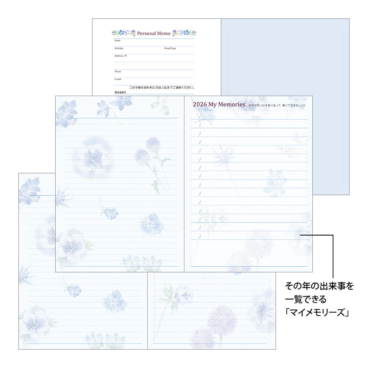 Midori Pocket Diary Country Time Flower 2026 - A6