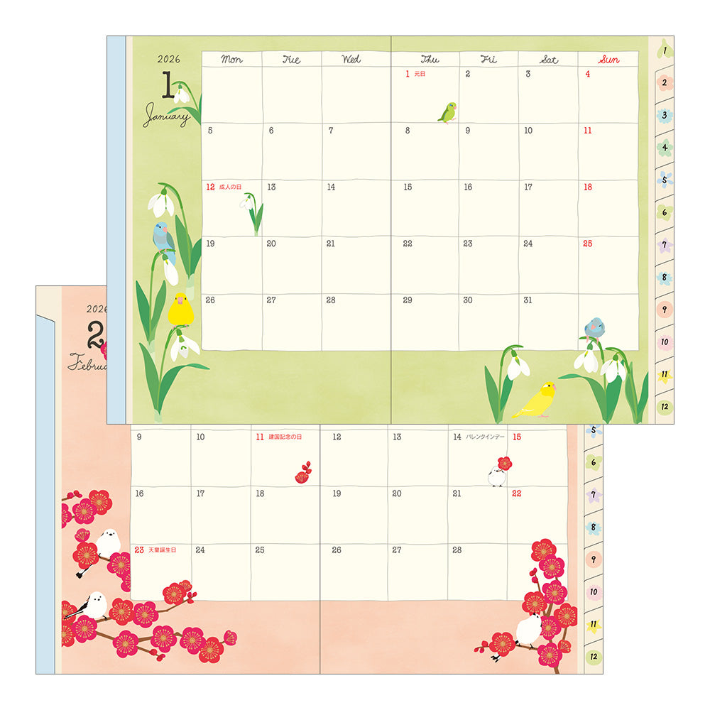 Midori Pocket Diary Bird 2026 - A6
