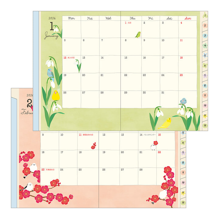 Midori Pocket Diary Bird 2026 - A6