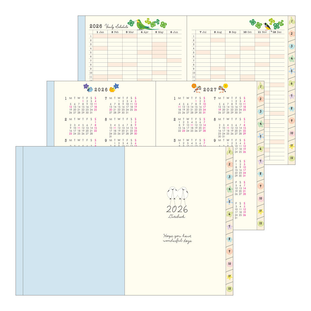 Midori Pocket Diary Bird 2026 - A6