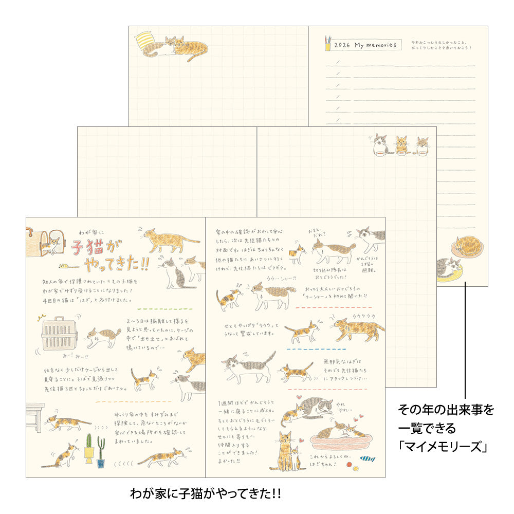 Midori Pocket Diary Cat 2026 - B6