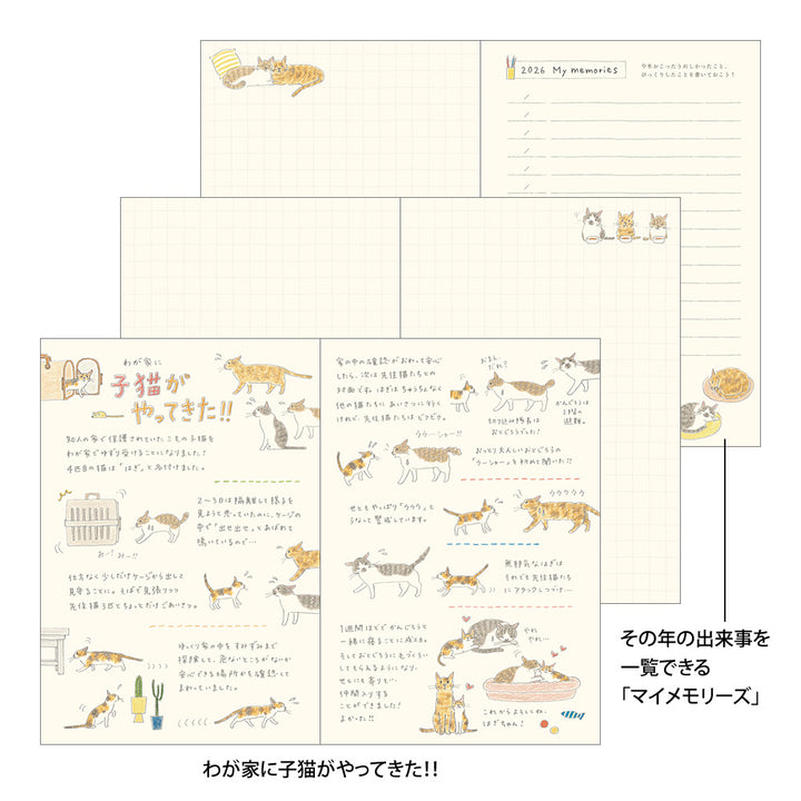 Midori Pocket Diary Cat 2026 - B6