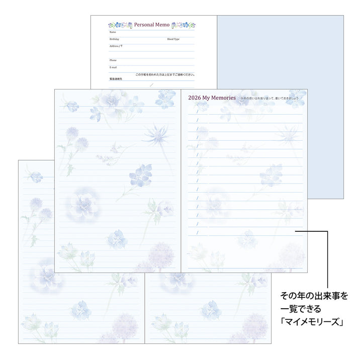 Midori Pocket Diary Country Time Flower 2026 - B6