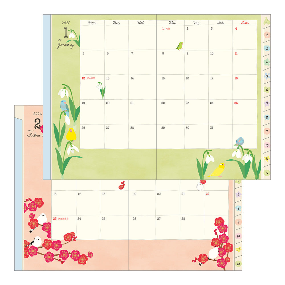 Midori Pocket Diary Bird 2026 - B6