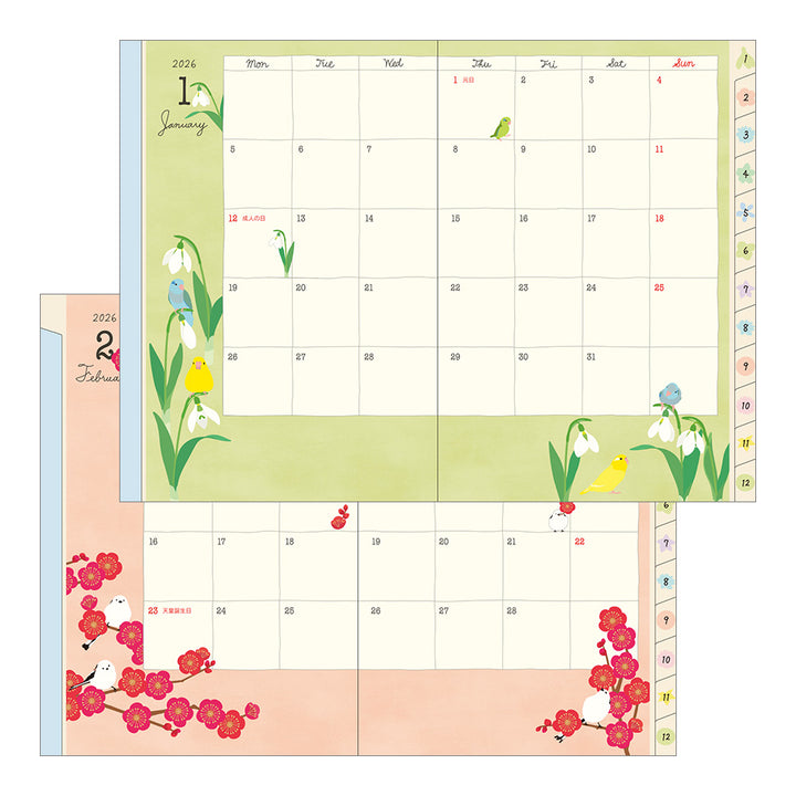Midori Pocket Diary Bird 2026 - B6