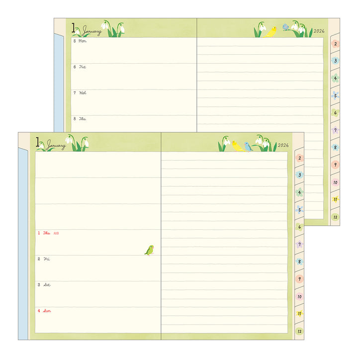 Midori Pocket Diary Bird 2026 - B6