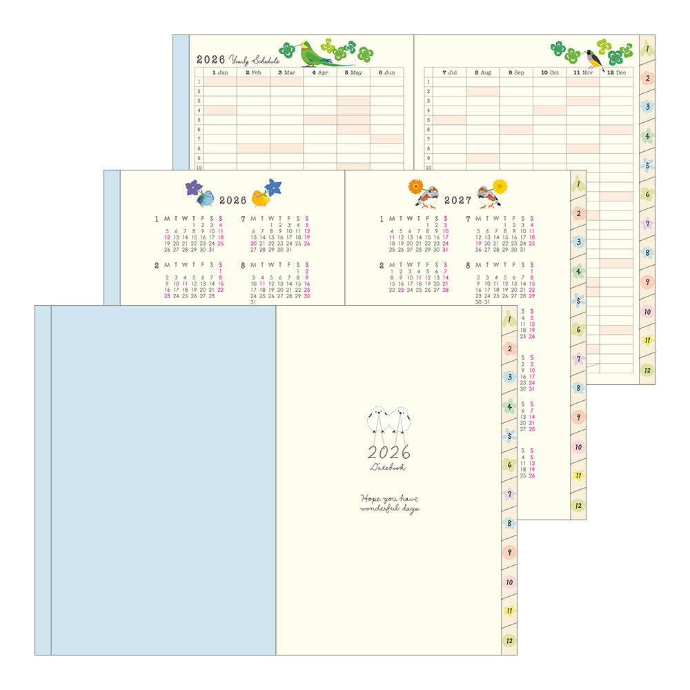 Midori Pocket Diary Bird 2026 - B6