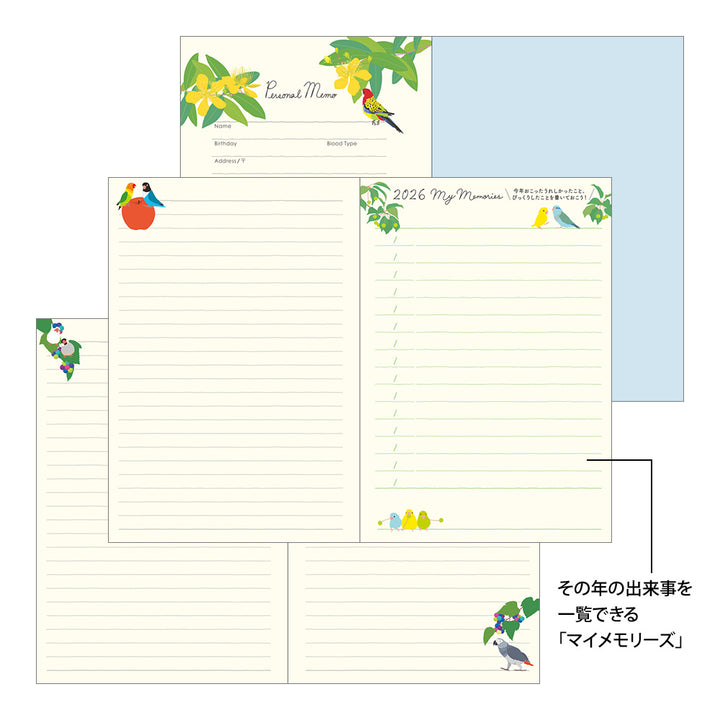 Midori Pocket Diary Bird 2026 - B6