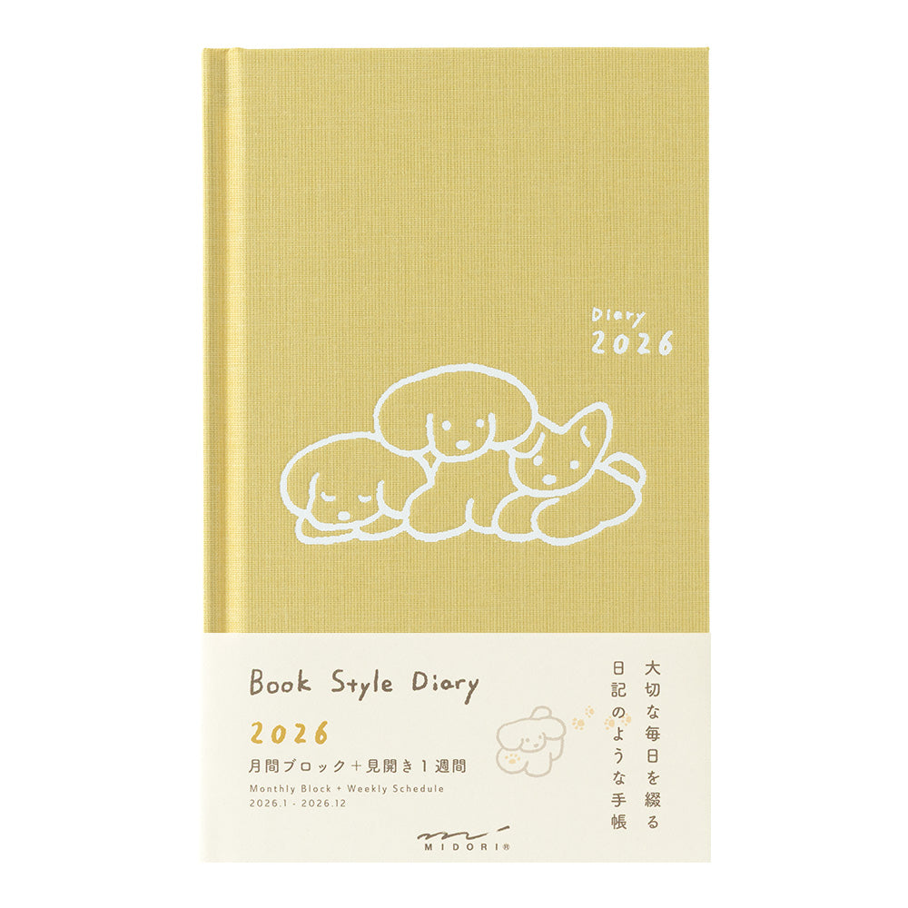 Midori Book Style Diary Dog 2026 - B6