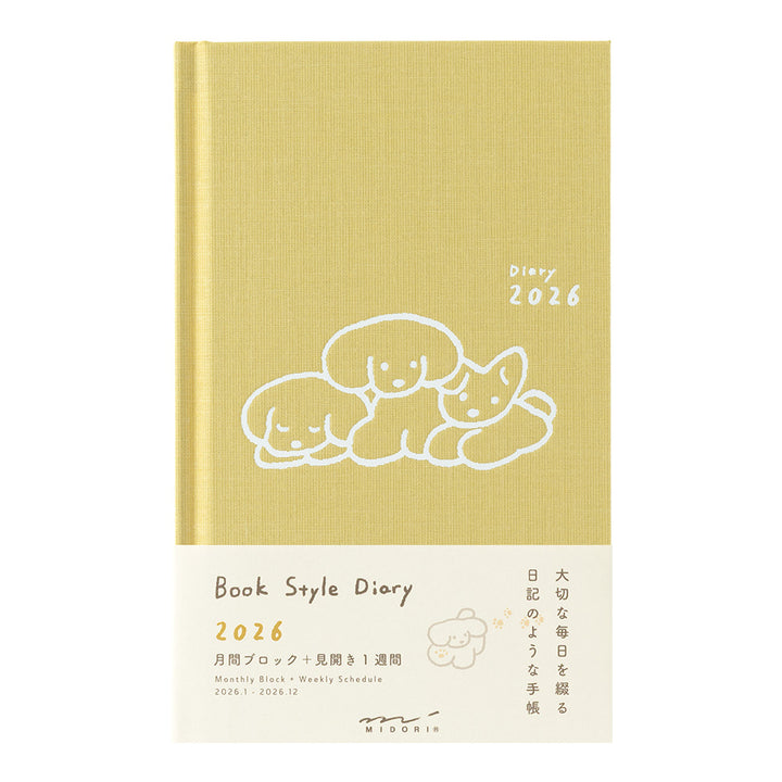 Midori Book Style Diary Dog 2026 - B6