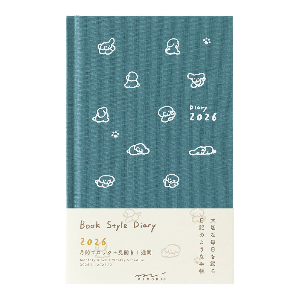 Midori Book Style Diary Dog 2026 - B6