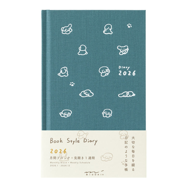 Midori Book Style Diary Dog 2026 - B6