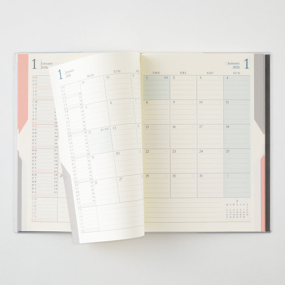 Midori Double Schedule Diary 2026 - B6